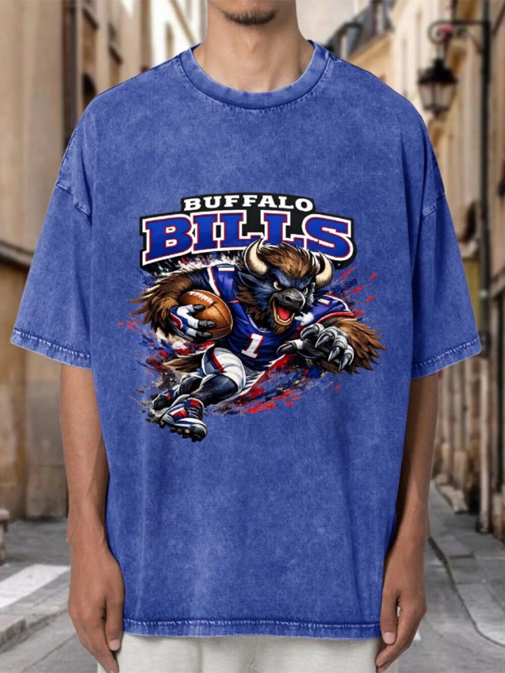 Buffalo Bills Vintage Mineral Wash Graphic T-Shirt NWT FMEVFC4D4303